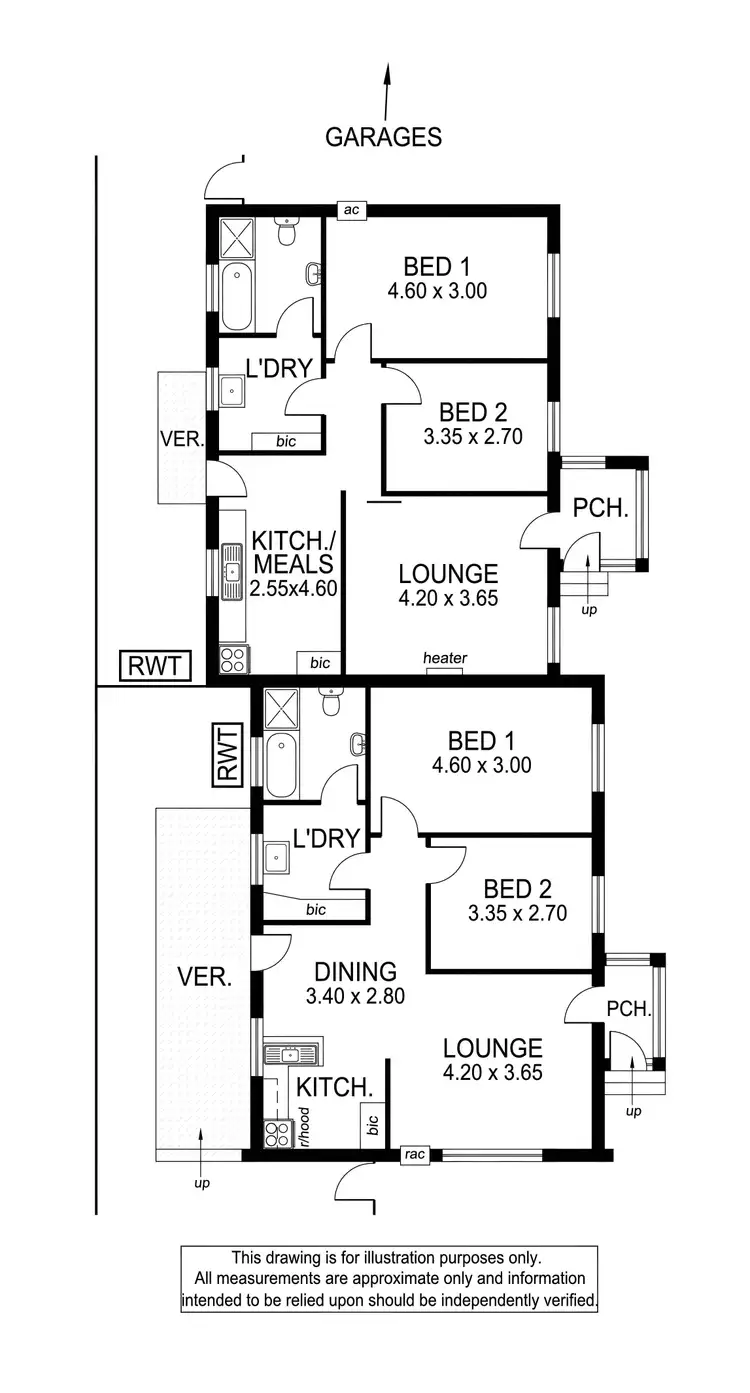 Floorplan of Homely house listing, 1 & 2/302 Seacombe Road, Seacliff Park SA 5049