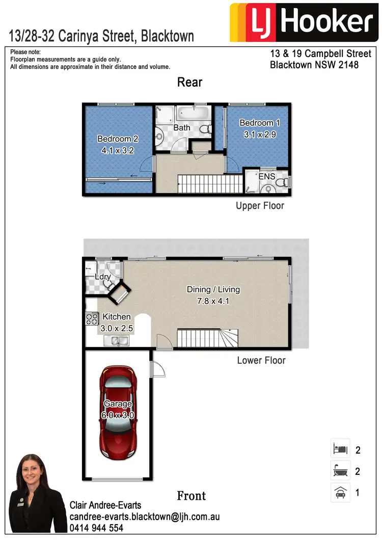 Floorplan of Homely townhouse listing, 13/28-32 Carinya Street, Blacktown NSW 2148