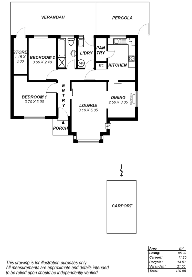 Floorplan of Homely unit listing, 1/9 Sturdee Street, Broadview SA 5083
