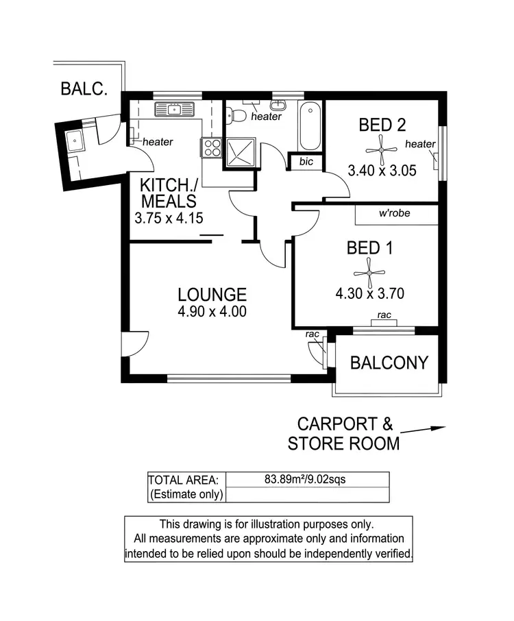 Floorplan of Homely unit listing, 4/18 Patawalonga Esplanade, Glenelg North SA 5045
