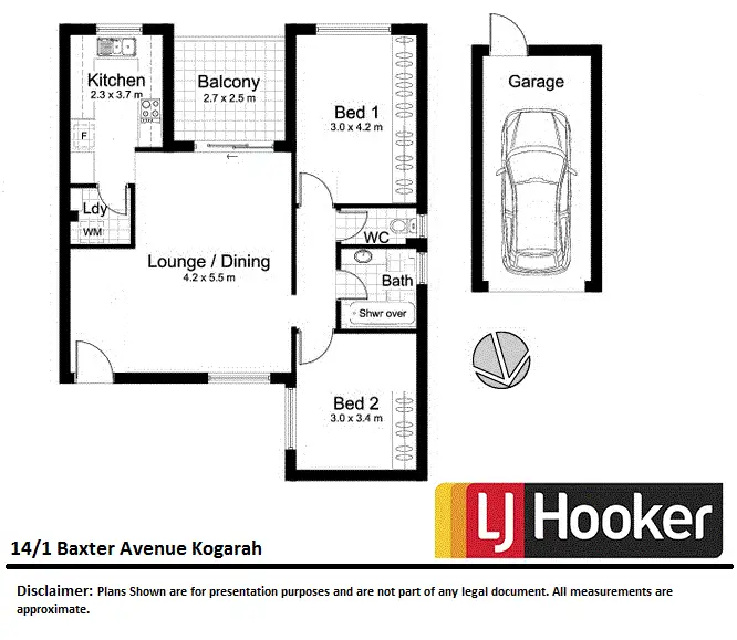 Floorplan of Homely unit listing, 14/1 Baxter Avenue, Kogarah NSW 2217