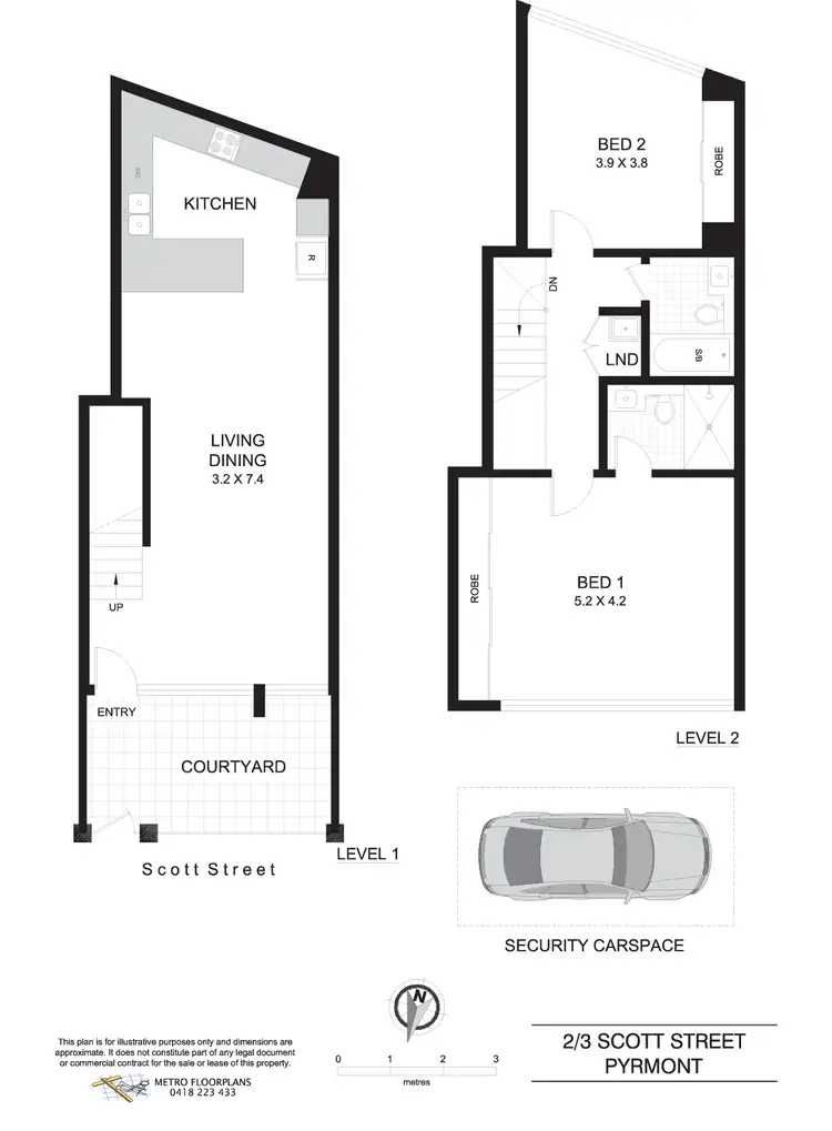 Floorplan of Homely apartment listing, 2/3 Scott Street, Pyrmont NSW 2009