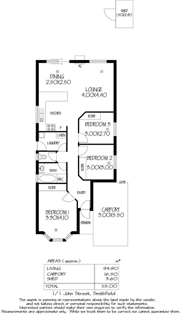 Floorplan of Homely house listing, 1/1 John Street, Smithfield SA 5114