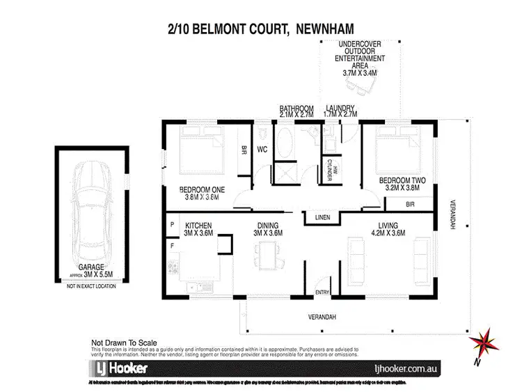 Floorplan of Homely unit listing, Unit 2/10 Belmont Court, Newnham TAS 7248