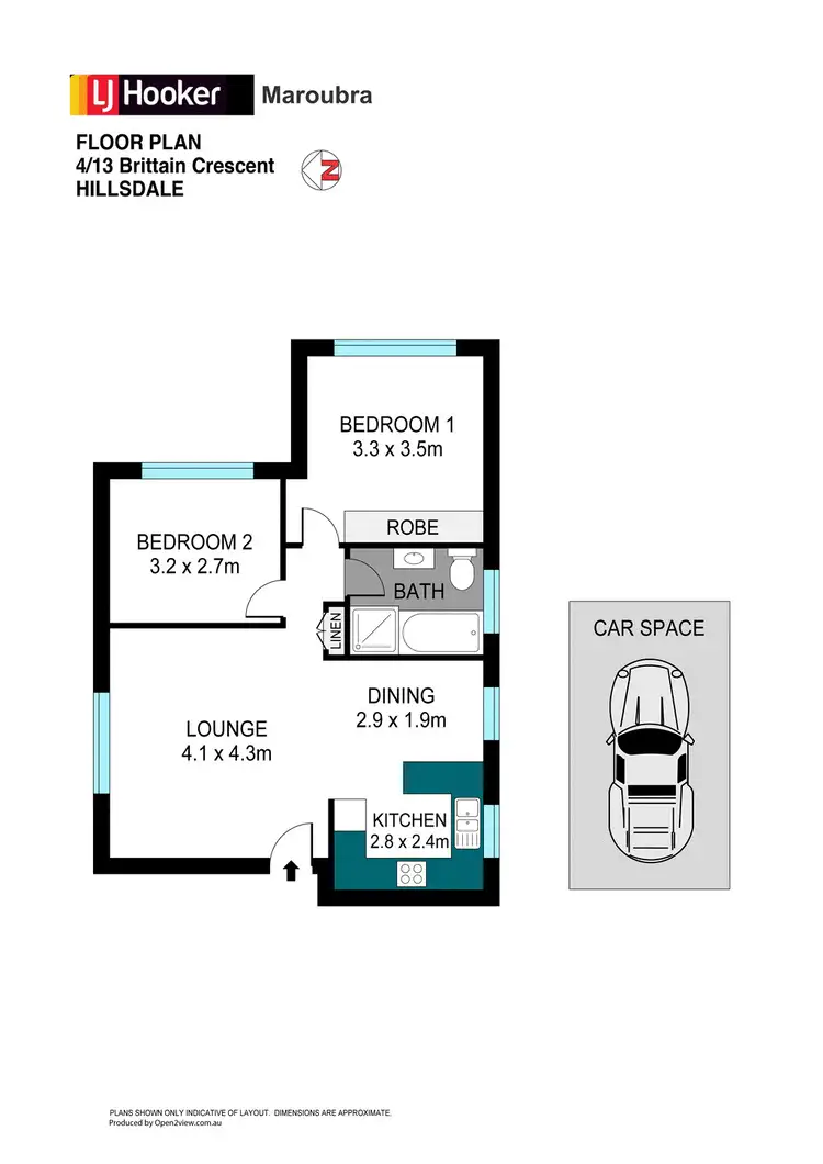 Floorplan of Homely apartment listing, 4/13 Brittain Crescent, Hillsdale NSW 2036