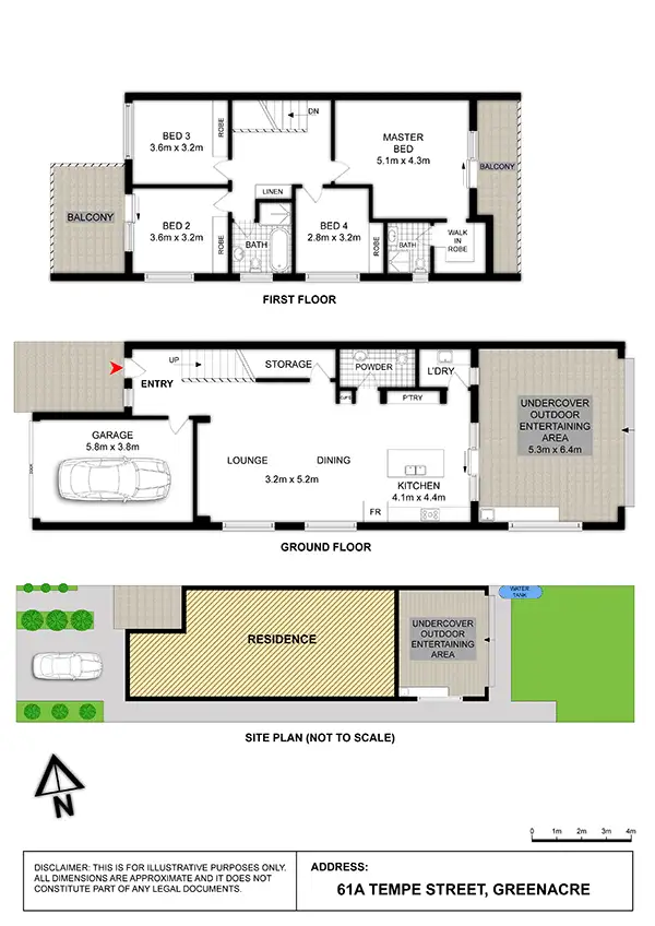 Floorplan of Homely semi-detached listing, 61A Tempe Street, Greenacre NSW 2190