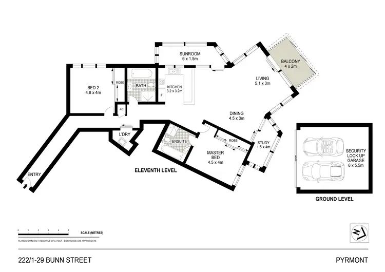 Floorplan of Homely apartment listing, 222/1-29 Bunn Street, Pyrmont NSW 2009