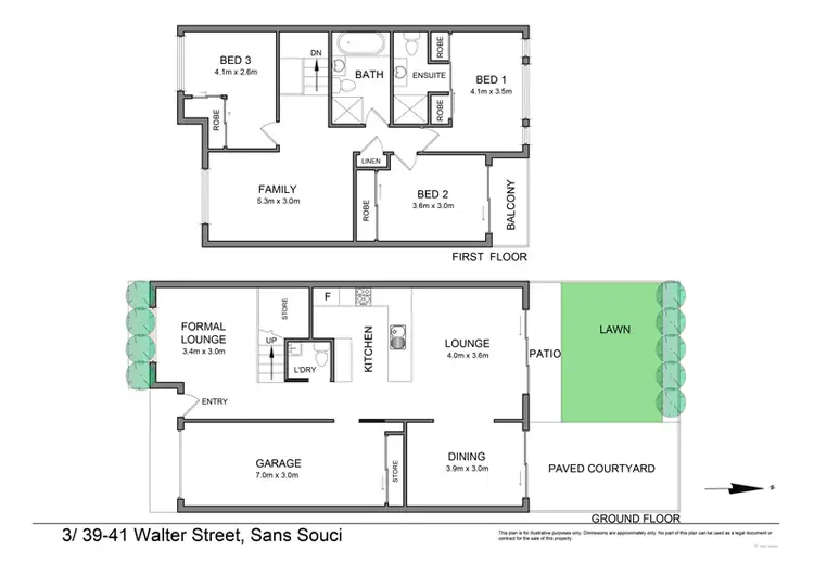 Floorplan of Homely townhouse listing, 3/39-41 Walter Street, Sans Souci NSW 2219