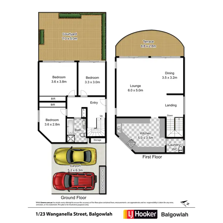 Floorplan of Homely townhouse listing, 1/23 Wanganella Street, Balgowlah NSW 2093