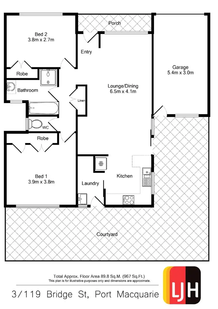 Floorplan of Homely villa listing, 3/119 Bridge Street, Port Macquarie NSW 2444