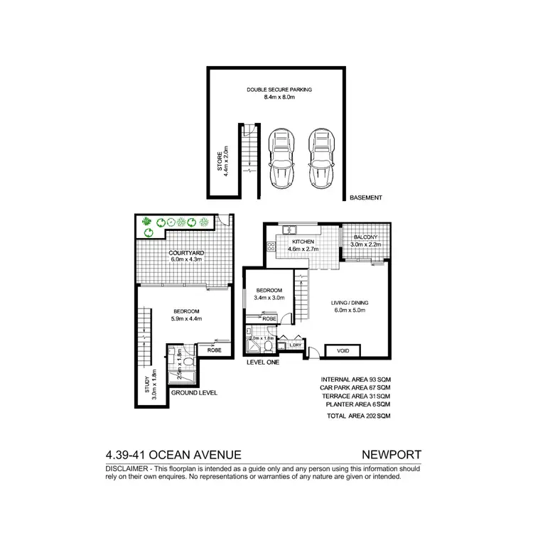 Floorplan of Homely townhouse listing, 4/39-41 Ocean Avenue, Newport NSW 2106