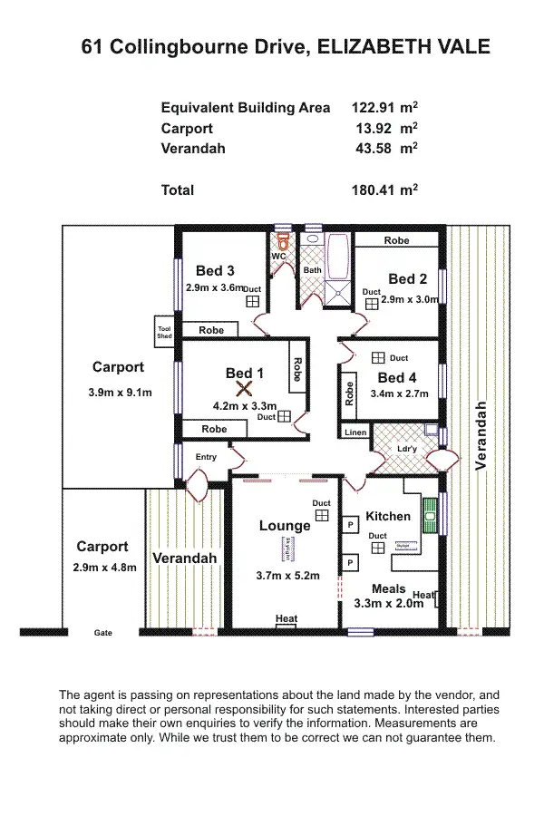 Floorplan of Homely house listing, 61 Collingbourne Drive, Elizabeth Vale SA 5112