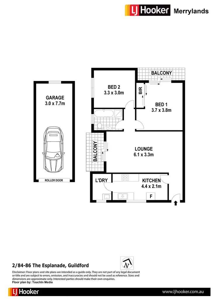 Floorplan of Homely unit listing, 2/84-86 The Esplanade, Guildford NSW 2161