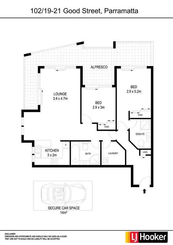 Floorplan of Homely apartment listing, 102/19-21 Good Street, Parramatta NSW 2150