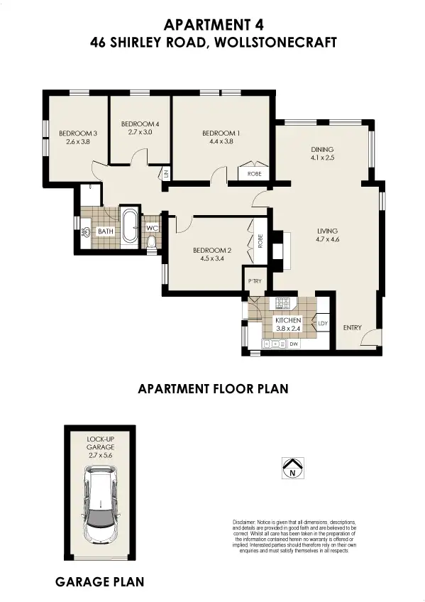 Floorplan of Homely apartment listing, 4/46 Shirley Road, Wollstonecraft NSW 2065