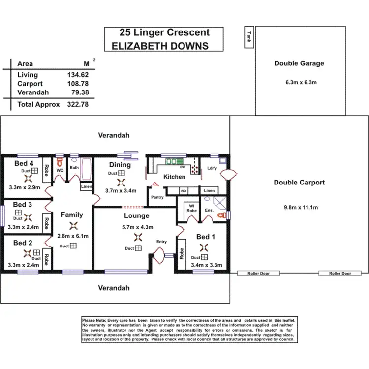 Floorplan of Homely house listing, 25 Linger Crescent, Elizabeth Downs SA 5113