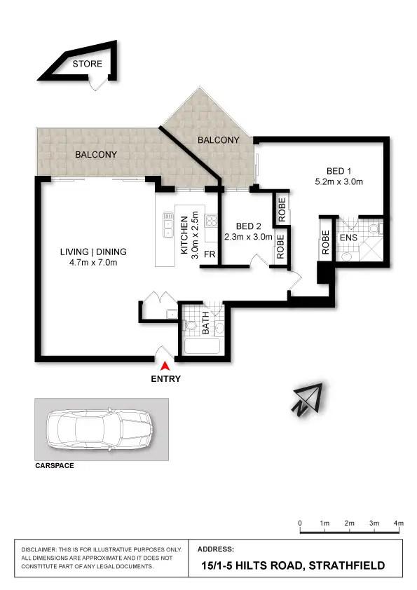 Floorplan of Homely apartment listing, 15/1 Hilts Road, Strathfield NSW 2135