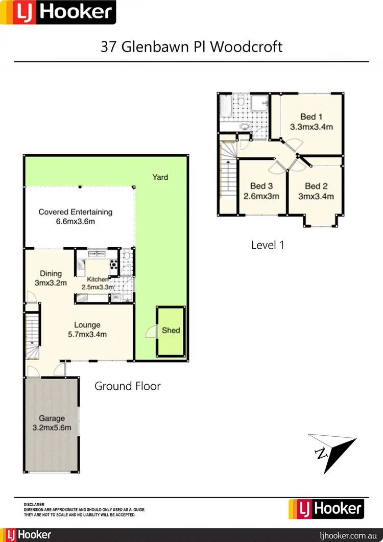 Floorplan of Homely semi-detached listing, 37 Glenbawn Place, Woodcroft NSW 2767