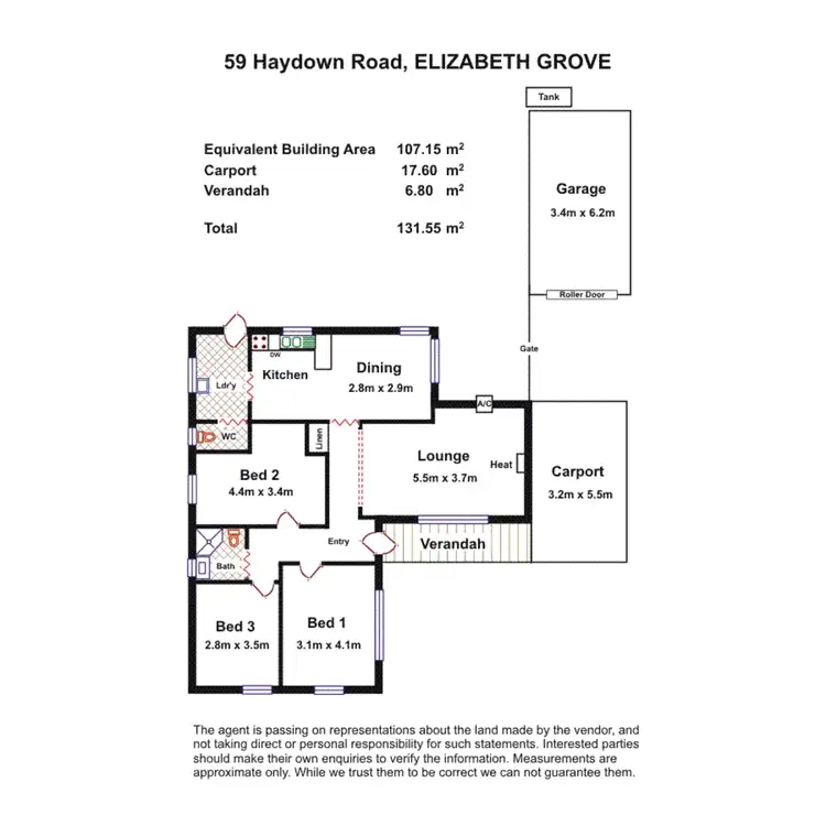 Floorplan of Homely house listing, 59 Haydown Road, Elizabeth Grove SA 5112