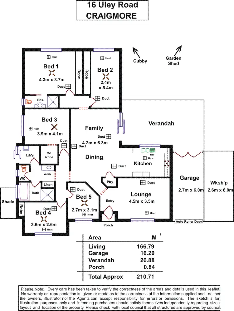 Floorplan of Homely house listing, 16 Uley Road, Craigmore SA 5114