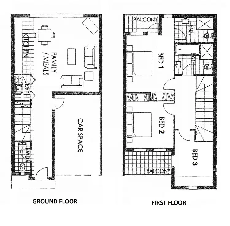 Floorplan of Homely townhouse listing, 8/24 Findon Court, Point Cook VIC 3030