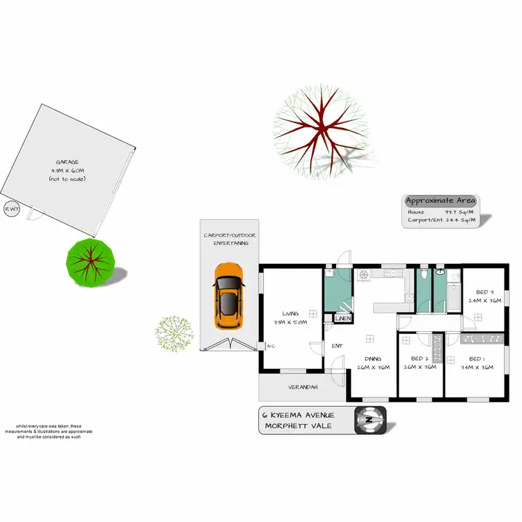 Floorplan of Homely house listing, 6 Kyeema Avenue, Morphett Vale SA 5162