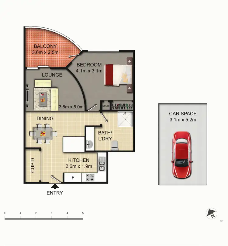 Floorplan of Homely apartment listing, 324/74 Northbourne Avenue, Braddon ACT 2612