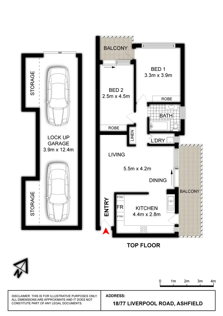 Floorplan of Homely unit listing, 18/77 Liverpool Road, Ashfield NSW 2131