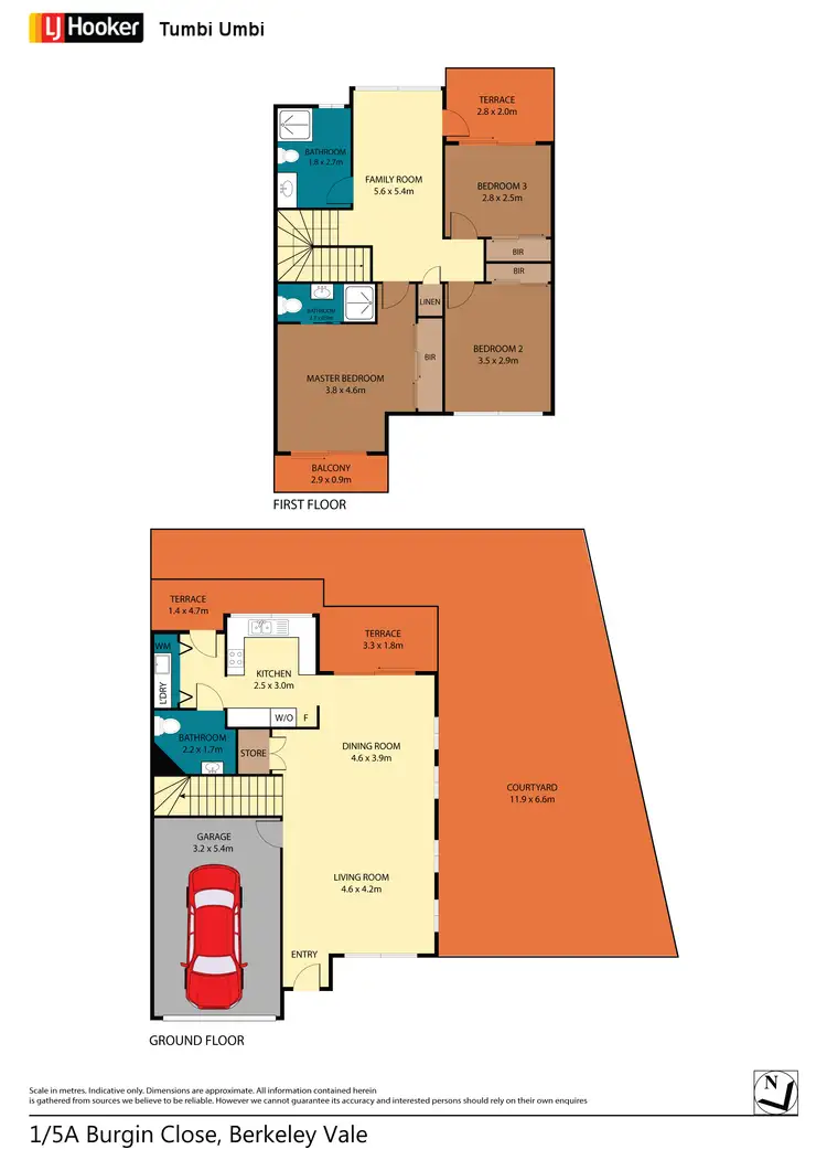 Floorplan of Homely townhouse listing, 1/5A Burgin Close, Berkeley Vale NSW 2261