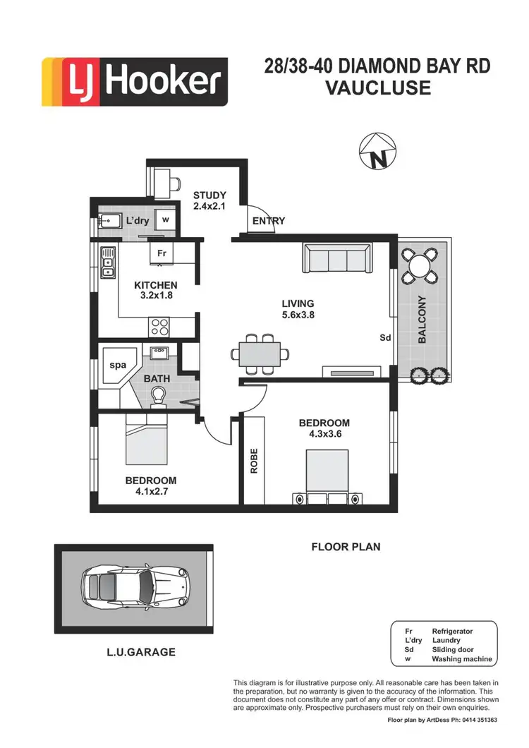 Floorplan of Homely apartment listing, 28/38-40 Diamond Bay Road, Vaucluse NSW 2030