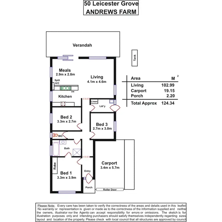 Floorplan of Homely house listing, 50 Leicester Grove, Andrews Farm SA 5114