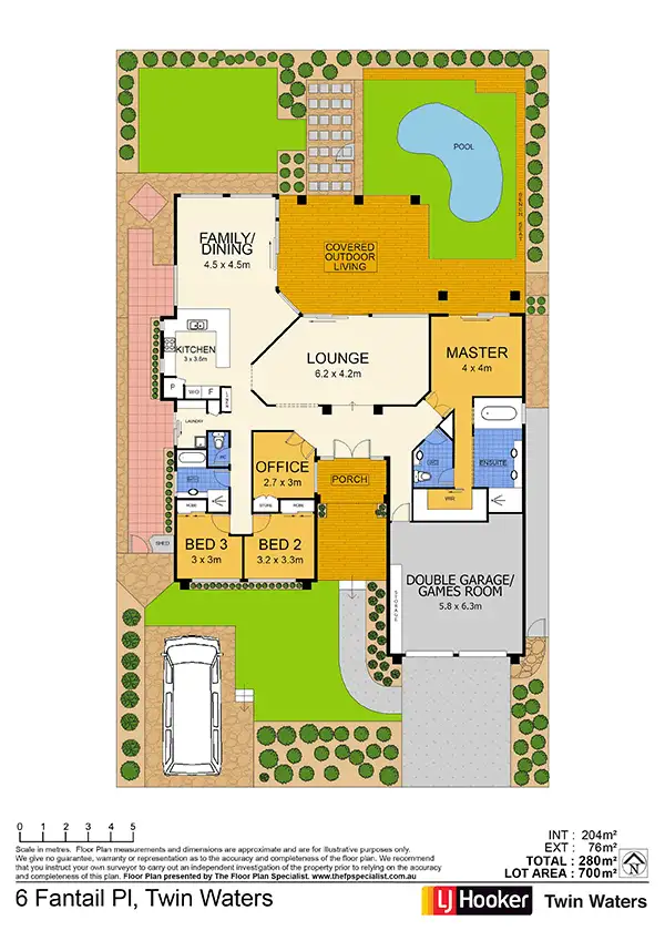 Floorplan of Homely house listing, 6 Fantail Place, Twin Waters QLD 4564