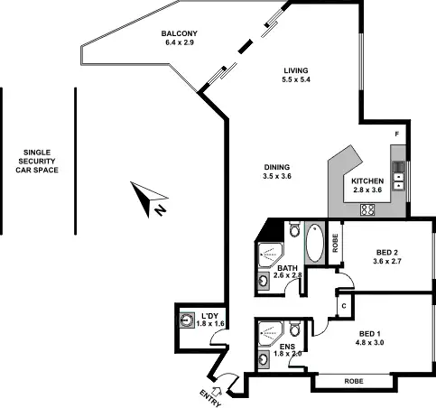 Floorplan of Homely unit listing, 7/10 Beatrice Street, Ashfield NSW 2131
