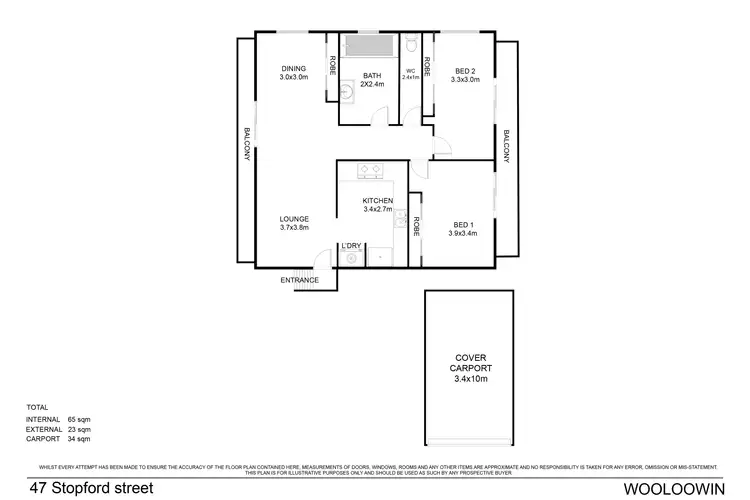 Floorplan of Homely unit listing, 8/47 Stopford Street, Wooloowin QLD 4030