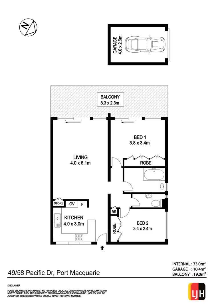 Floorplan of Homely unit listing, 49/58 Pacific Drive, Port Macquarie NSW 2444