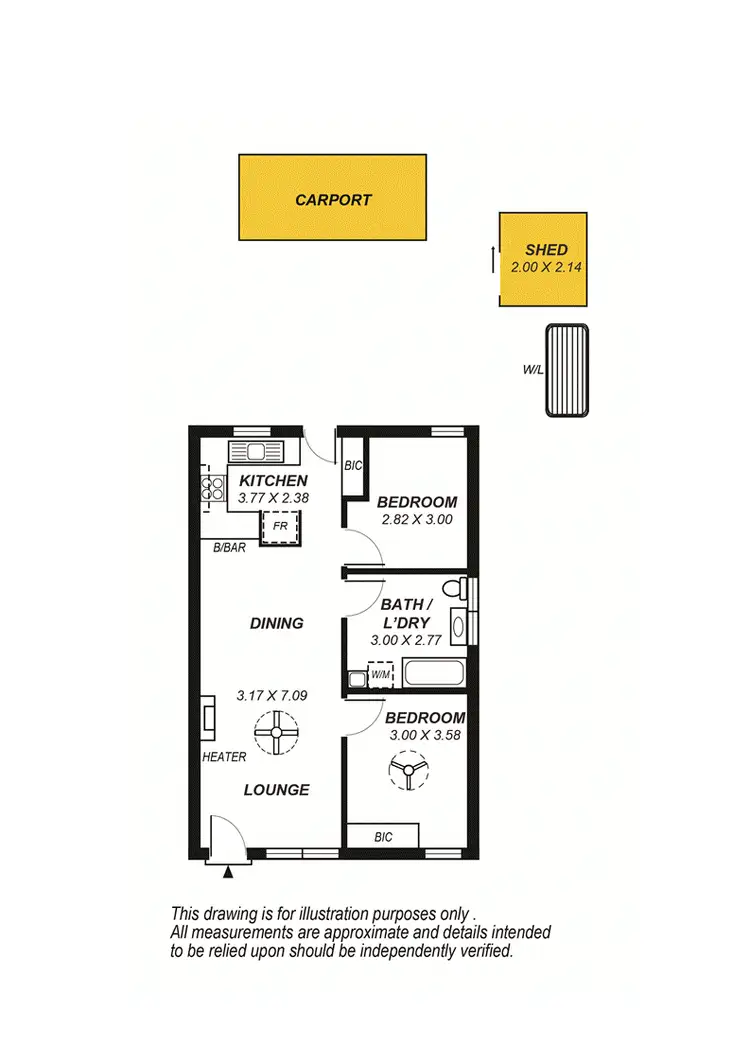 Floorplan of Homely unit listing, 3/8 Peter Place, Campbelltown SA 5074