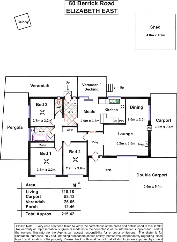 Floorplan of Homely house listing, 60 Derrick Road, Elizabeth East SA 5112