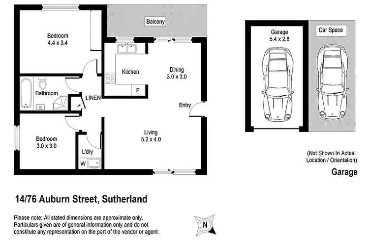 Floorplan of Homely unit listing, 14/76 Auburn Street, Sutherland NSW 2232