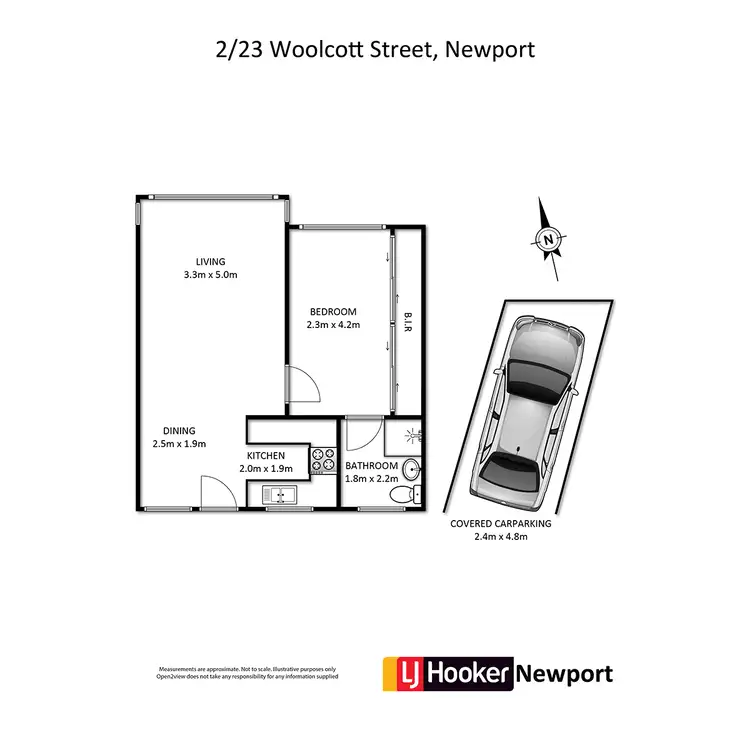 Floorplan of Homely unit listing, 2/23 Woolcott Street, Newport NSW 2106