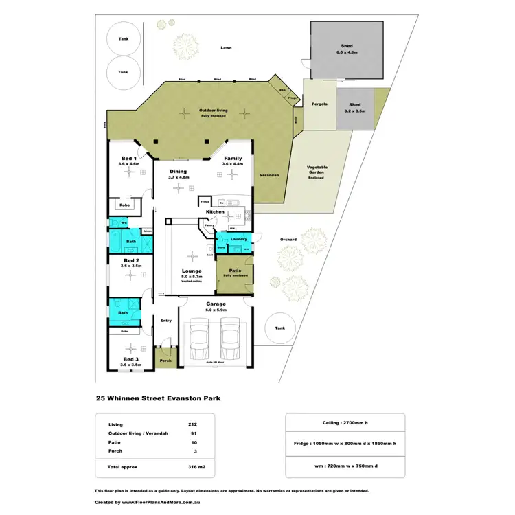 Floorplan of Homely house listing, 25 Whinnen Street, Evanston Park SA 5116