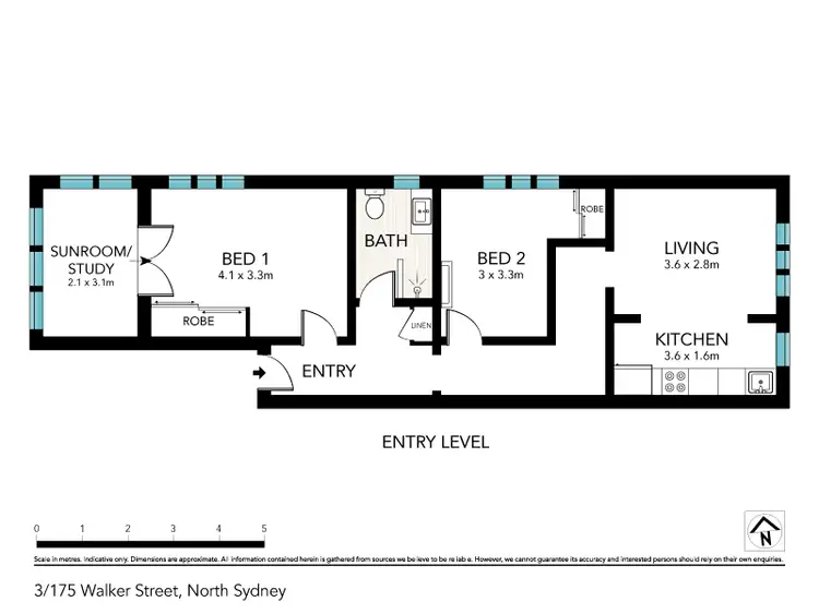 Floorplan of Homely apartment listing, 3/175 Walker Street, North Sydney NSW 2060