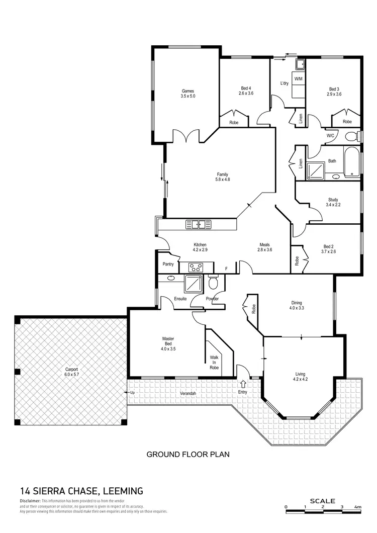 Floorplan of Homely house listing, 14 Sierra Chase, Leeming WA 6149