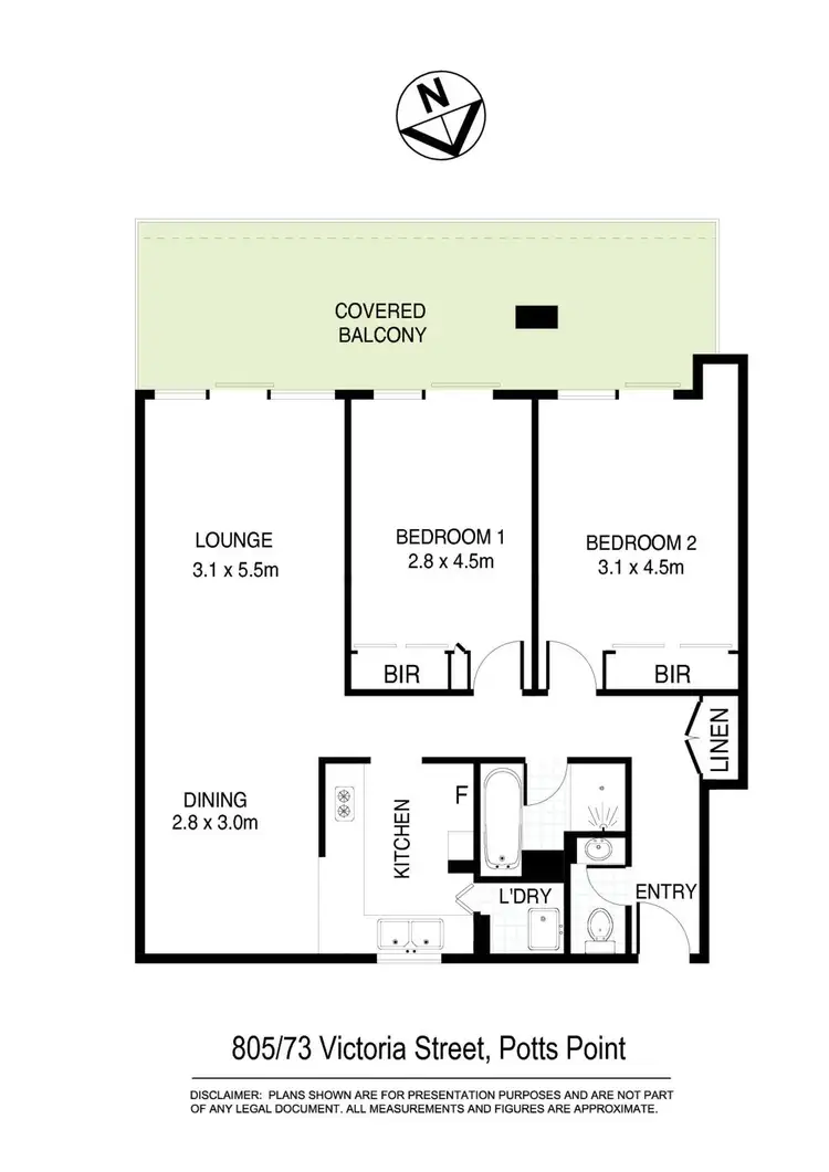 Floorplan of Homely apartment listing, 805/73 Victoria Street, Potts Point NSW 2011