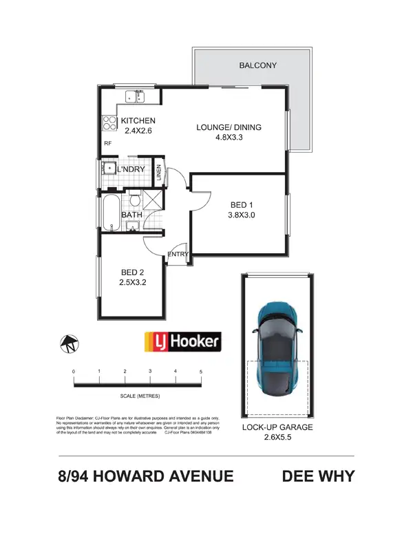 Floorplan of Homely unit listing, 8/94 Howard Ave, Dee Why NSW 2099