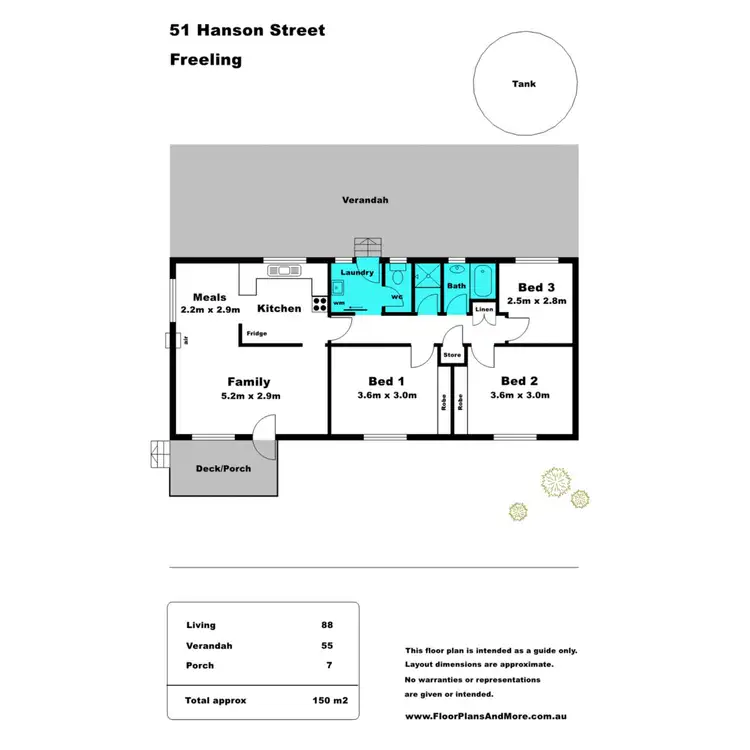 Floorplan of Homely house listing, 51 Hanson Street, Freeling SA 5372