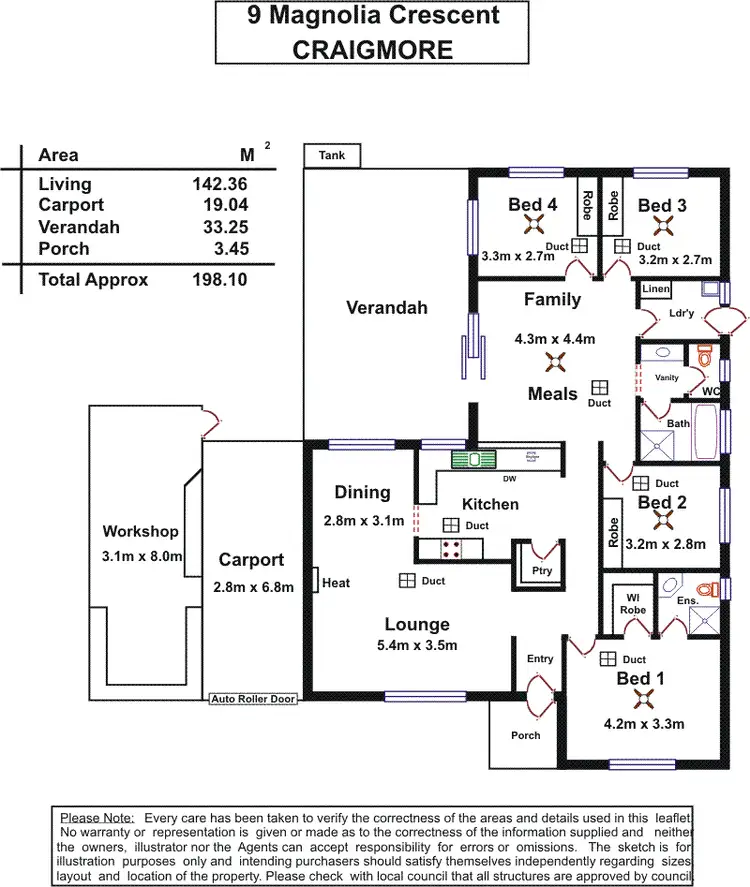 Floorplan of Homely house listing, 9 Magnolia Crescent, Craigmore SA 5114