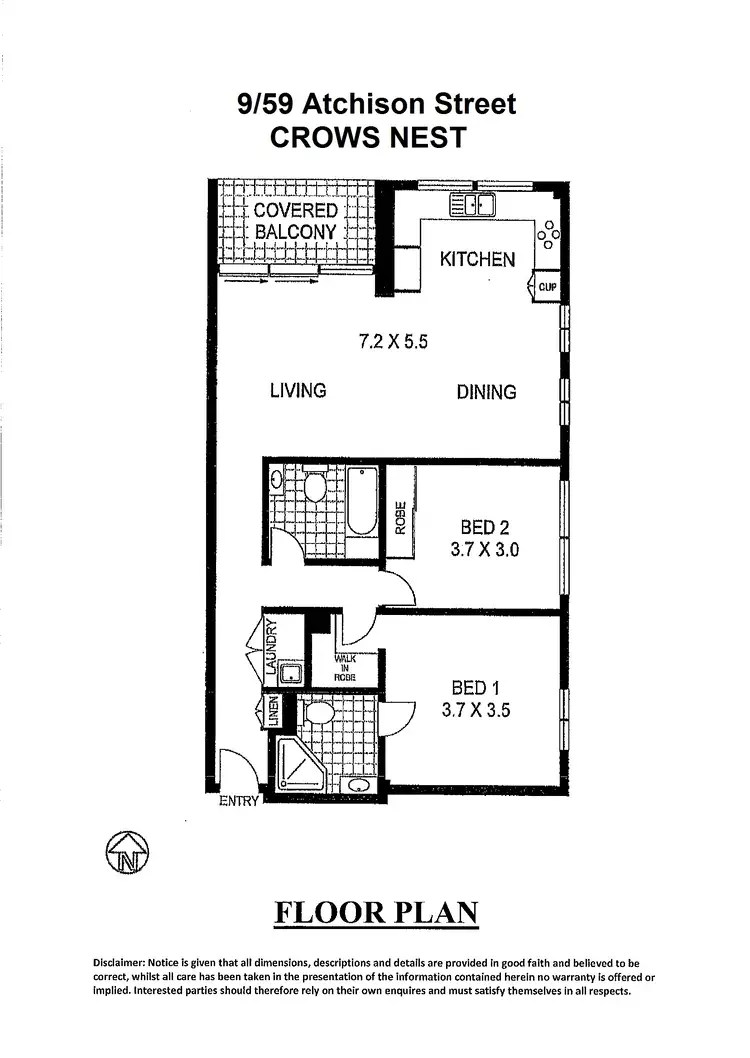 Floorplan of Homely apartment listing, 9/59 Atchison Street, Crows Nest NSW 2065