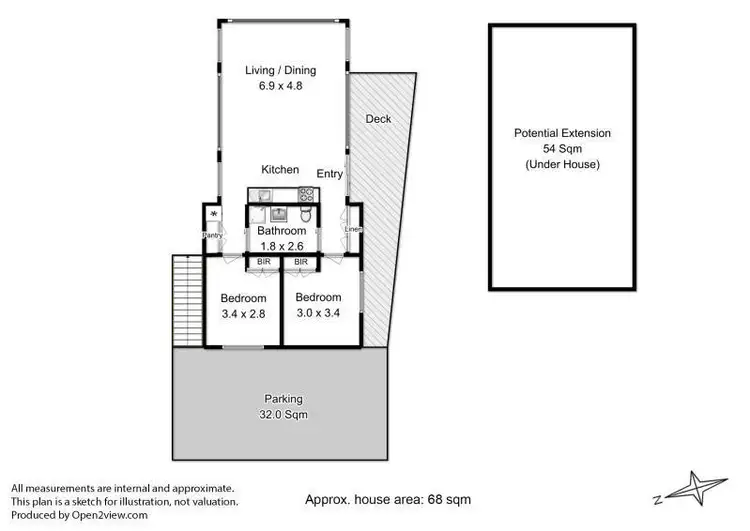 Floorplan of Homely unit listing, 2/26 Davey Place, South Hobart TAS 7004