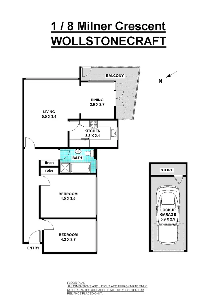 Floorplan of Homely apartment listing, 1/8 Milner Crescent, Wollstonecraft NSW 2065