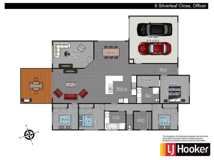Floorplan of Homely house listing, 6 Silverleaf Crescent, Officer VIC 3809